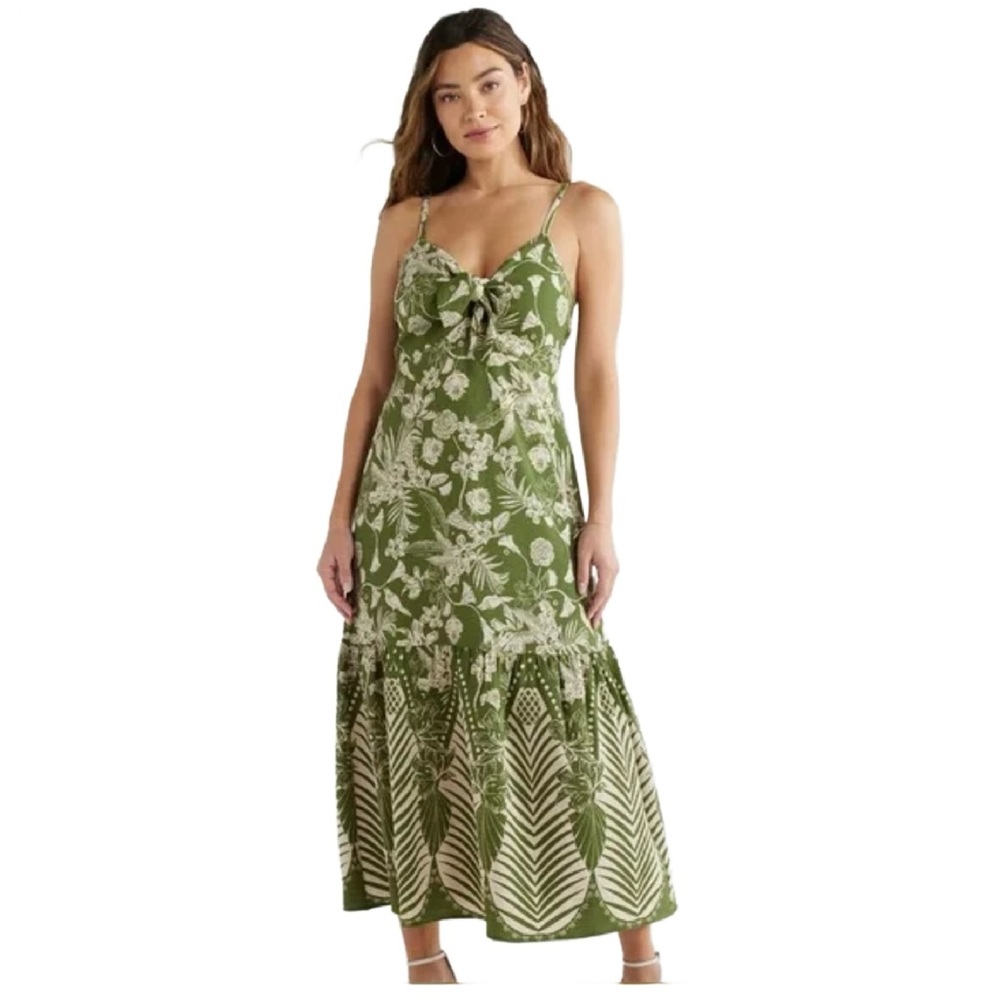 Sofia by Sofia Vergara Olive Floral Maxi Dress